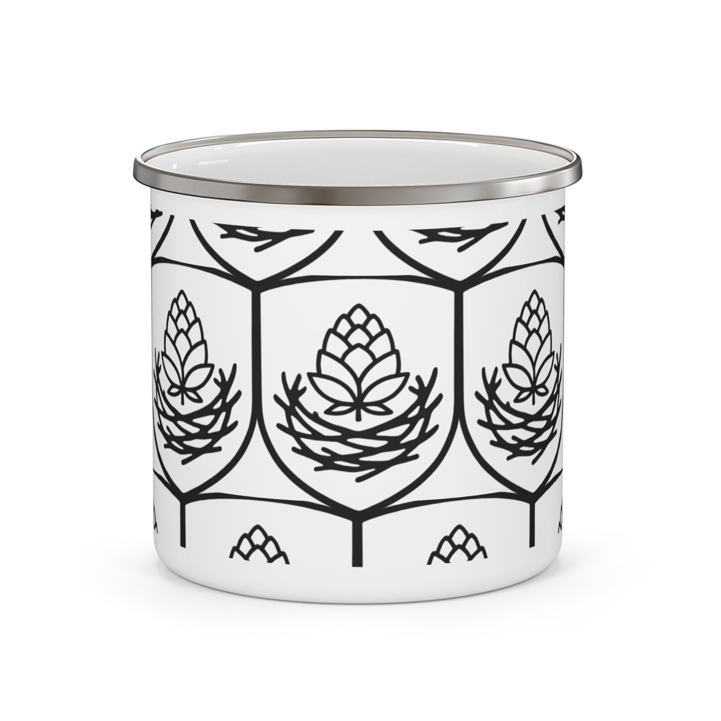 Rustic Pinecone Enamel Camping Mug | Outdoor Adventure Gift, Hiking Mug, Camping Essential, Cabin Decor, Cozier Coffee Experiences
