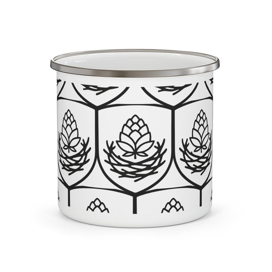 Rustic Pinecone Enamel Camping Mug | Outdoor Adventure Gift, Hiking Mug, Camping Essential, Cabin Decor, Cozier Coffee Experiences