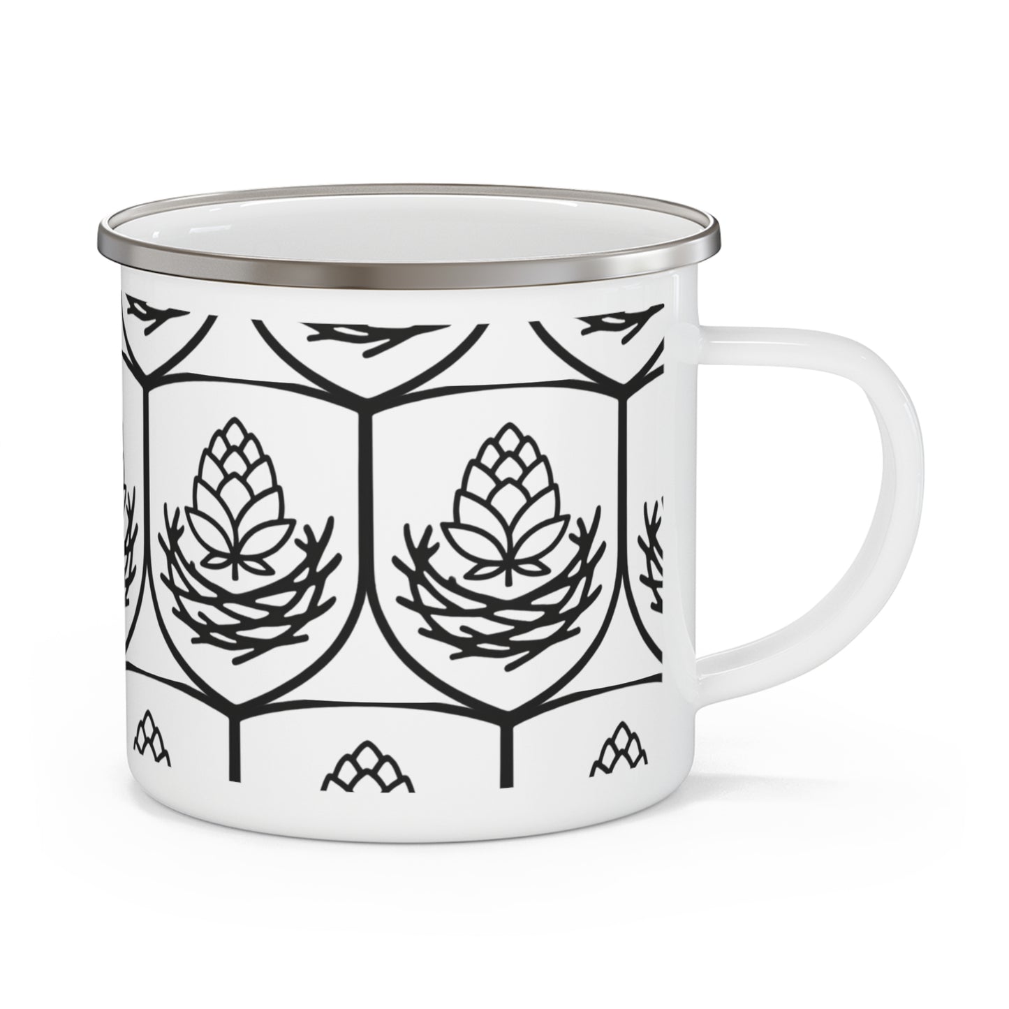 Rustic Pinecone Enamel Camping Mug | Outdoor Adventure Gift, Hiking Mug, Camping Essential, Cabin Decor, Cozier Coffee Experiences